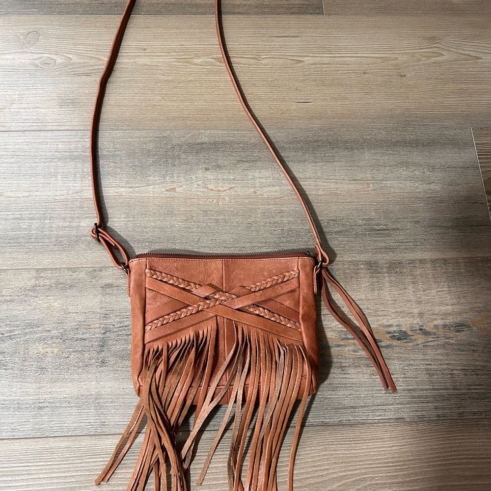 Boho leather purse